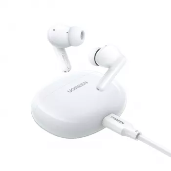 UGREEN HiTune P3 In-Ear bezvadu austiņas ar hibrīdo ANC, 35dB trokšņu slāpēšanu, 4-mikrofonu ENC, 30H akumulatoru, IPX5, Bluetooth 5.2, zemu latentumu, baltas
