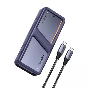 UGREEN M.2 NVMe SSD ārējais korpuss D703 USB4 40Gbps, bez instrumentiem, alumīnija, Space Grey