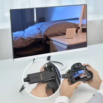 UGREEN Micro HDMI vīrietis uz HDMI sieviete adapteris – 4K@60Hz, zeltīts, melns