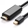 UGREEN Mini DisplayPort to HDMI kabelis 4K 1,5m Melns