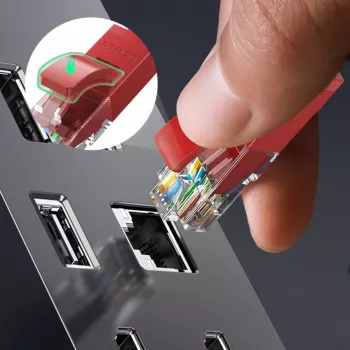 UGREEN RJ45 CAT6 Ethernet 0.5m LAN tīkla kabelis - sarkans (1Gbps, 250MHz)