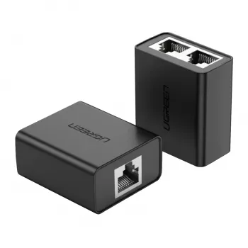 UGREEN RJ45 sadalītājs 2 gab. (Melns) - Ethernet tīkla sadalītājs, 1x RJ45 vīrišķais uz 2x RJ45 sievišķais, 100Mbps, Cat5/Cat5e/Cat6 saderīgs, pasīvs, Plug & Play