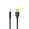 UGREEN US135 USB 2.0 A-B kabelis, apzeltīti kontakti, 2 m, melns