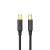 UGREEN US135 USB 2.0 A-B kabelis, apzeltīti kontakti, 2 m, melns