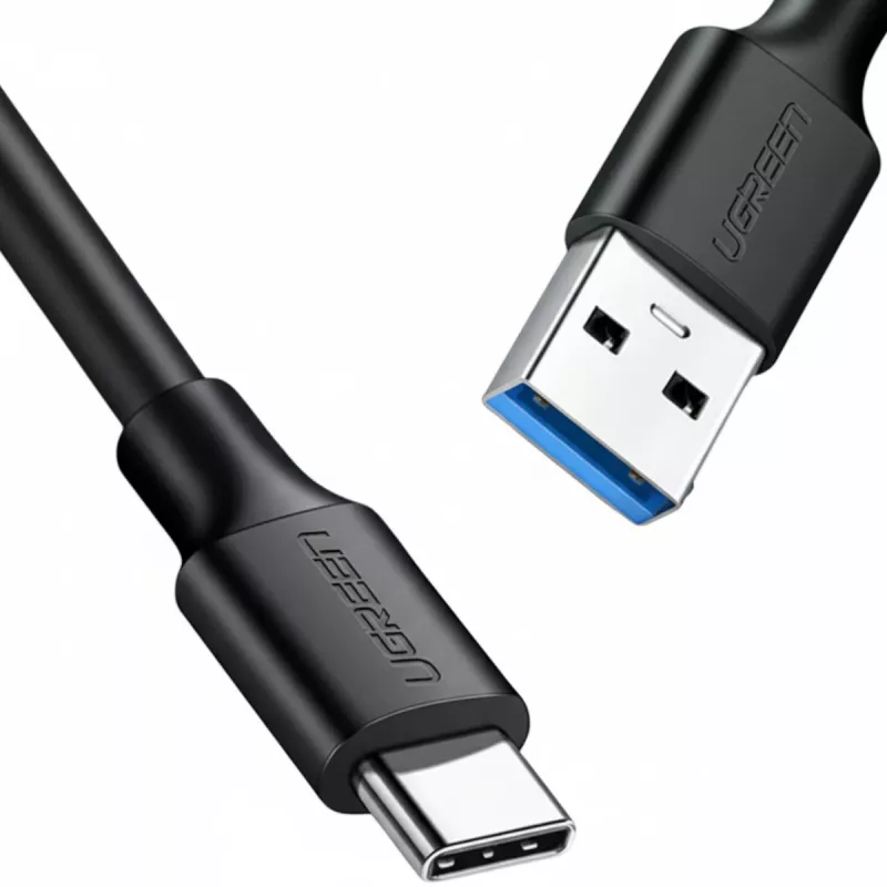 UGREEN US184 USB-A uz USB-C 3.0 kabelis, 2 m, melns