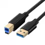 UGREEN US210 USB 3.0 A-B kabelis, 2m, melns