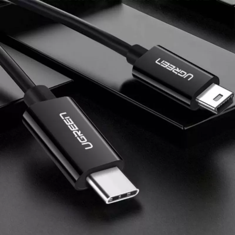 UGREEN US242 USB-C to Mini USB kabelis 1m Melns