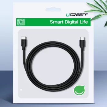 UGREEN US286 USB-C to USB-C kabelis 1m Melns - PD QC 3A 480Mbps