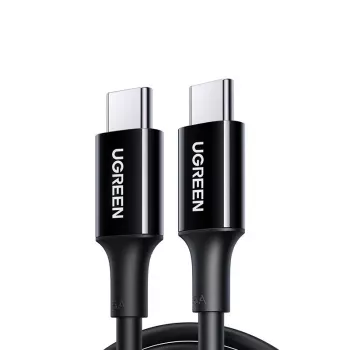 UGREEN US300 USB-C to USB-C kabelis 480Mbps 5A 1m Melns