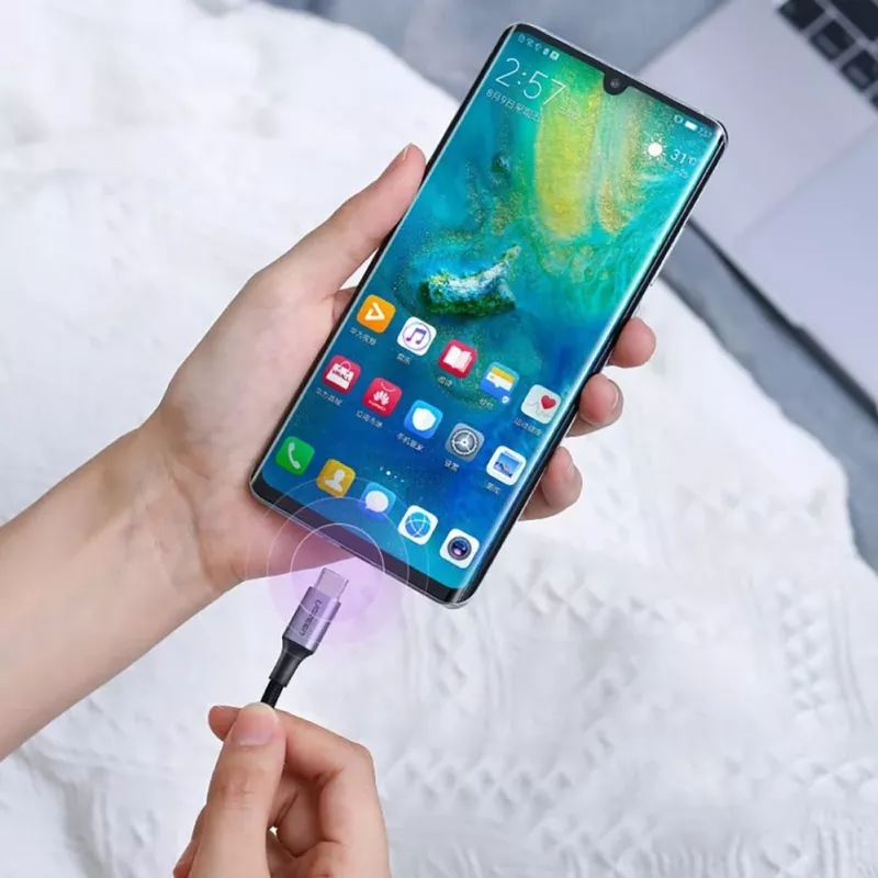 UGREEN US316 USB-C to USB-C kabelis 100W 5A 480Mbps 1.5m Pelēks