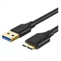 UGREEN USB 3.0 A uz Micro-B kabelis 1m Melns