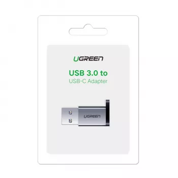 UGREEN USB 3.0 vīriešu uz Type-C 3.1 sieviešu adapteris, datu pārsūtīšanai un uzlādei, Space Gray