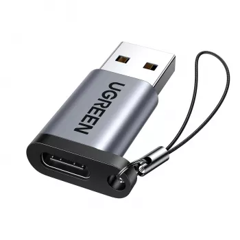 UGREEN USB 3.0 vīriešu uz Type-C 3.1 sieviešu adapteris, datu pārsūtīšanai un uzlādei, Space Gray