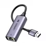 UGREEN USB-A 3.2 Gen 1 2.5G Ethernet adapteris, 2.5 Gbps RJ45 LAN, alumīnija, Space Gray, Plug & Play, Realtek RTL8156B, 10 cm kabelis