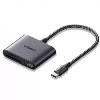 UGREEN USB-C karšu lasītājs – Space Gray, SD & Micro SD, 5 Gbps