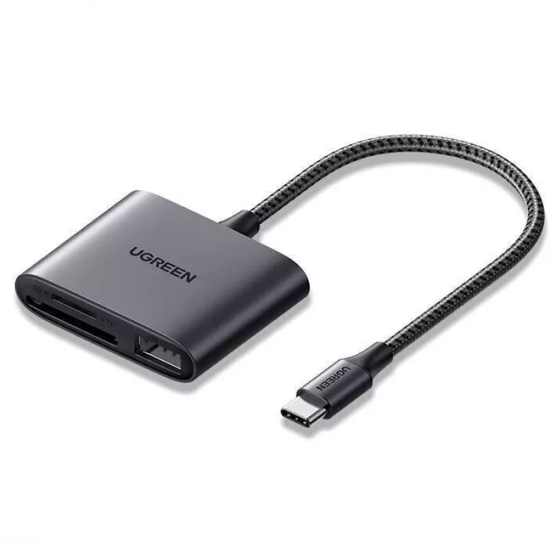 UGREEN USB-C karšu lasītājs – Space Gray, SD & Micro SD, 5 Gbps