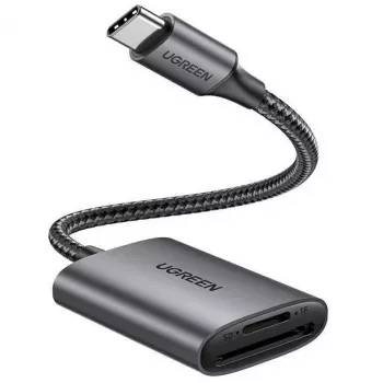 UGREEN USB-C karšu lasītājs – Space Gray, SD & Micro SD, 5 Gbps