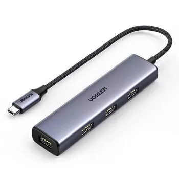 UGREEN USB-C Hub 4 portu USB 3.2 Gen 1 Sudraba