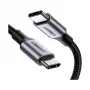 UGREEN USB-C to USB-C 100W pītā neilona uzlādes kabelis 2m melns