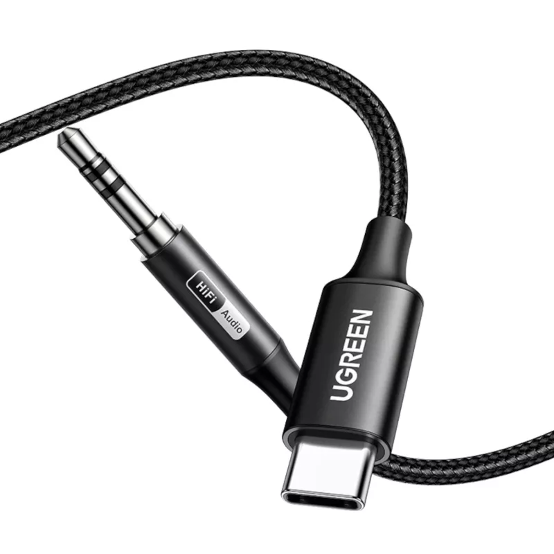 UGREEN USB Type-C uz 3,5 mm AUX audio kabelis 3M - Melns