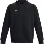 Under Armour Men's Rival Fleece džemperis ar kapuci un rāvējslēdzēju Melns