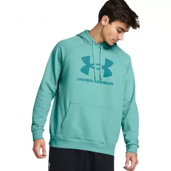 Under Armour Rival Fleece Logo HD Vīriešu Sporta Krekls ar Kapuci Sea 1379758 482 M