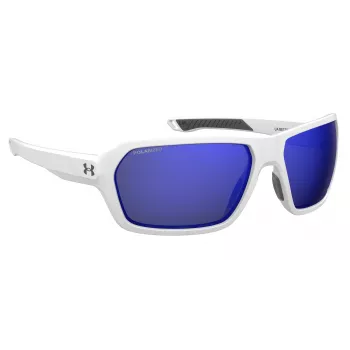 Under Armour UARECON6HTG47 Vīriešu Saulesbrilles - Taisnstūra Wrap-Around, Zaļa Lēca, Havana Rāmis