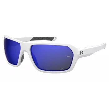 Under Armour UARECON6HTG47 Vīriešu Saulesbrilles - Taisnstūra Wrap-Around, Zaļa Lēca, Havana Rāmis