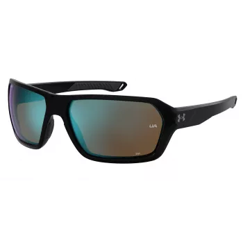 Under Armour UARECON807G4W Vīriešu sporta saulesbrilles – Matēts melns rāmis, Pelēkas polarizētas lēcas, 64/17/125 mm