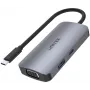Unitek D1051A USB-C centrmezgls ar 1x USB 3.0, VGA, 2x HDMI, Power Delivery un MST