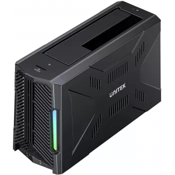 UNITEK Docking Station ar 1x M.2 NVMe un 1x SATA disku, USB-C 10 Gbps, bezsaistes klonēšana, S1234B01-EU