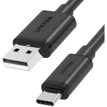 UNITEK USB-A uz USB-C 2.0 kabelis, 480 Mbps, 1 m, melns
