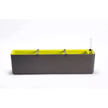 URBALIVE BERBERIS Pašlaistīšanas taisnstūra puķu kaste 80 x 20 cm, pelēkbrūna