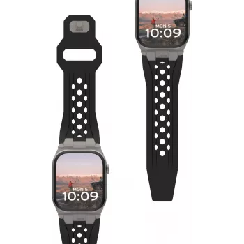 Urban Armor Gear Monarch siksniņa Apple Watch Ultra/42/44/45/46mm - melna/titāna 194158114036