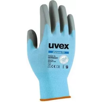 Uvex phynomic C3 drošības cimdi, 8. izmērs (M), pelēki/antracīta, griešanas aizsardzības līmenis C, Aqua-Polymer putu pārklājums 6008008