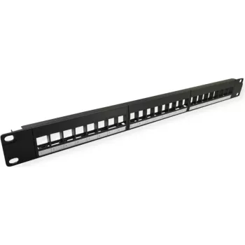 VALUE 19 collu Keystone Patch Panel 1U 24 Porti Neekranēts 3-daļu (26.99.0368)