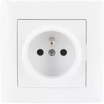 VCX WESA LC 13 vienvietīga kontaktligzda ar zemējumu, E tips, 16A 250V, balta