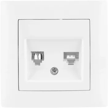VCX WESA LC 42 kombinētā telefona un tīkla ligzda RJ11/RJ45 Cat. 5e UTP balta