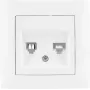 VCX WESA LC 42 kombinētā telefona un tīkla ligzda RJ11/RJ45 Cat. 5e UTP balta
