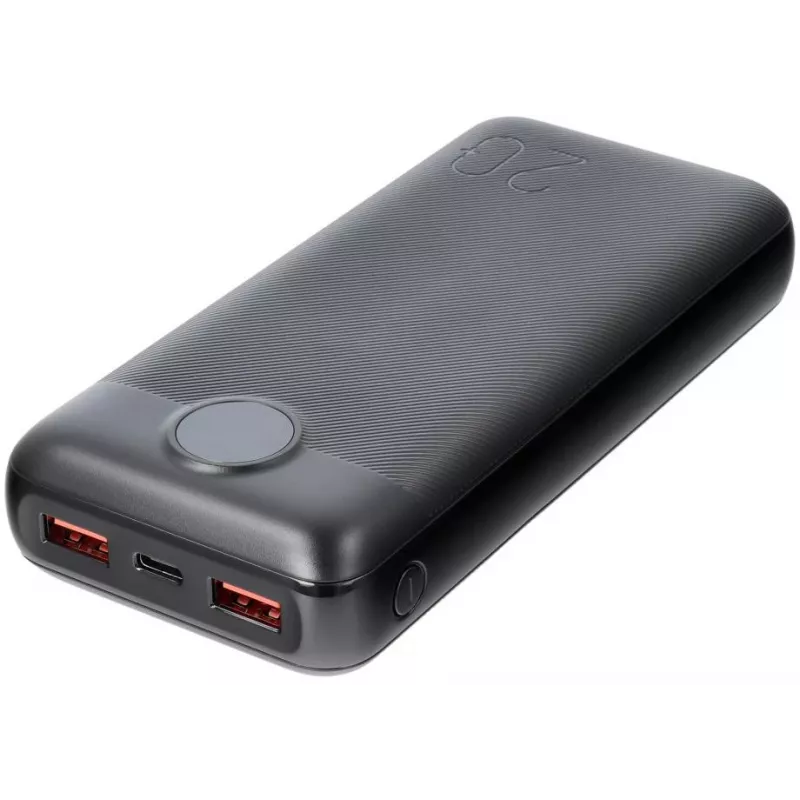 VEGER Power Bank 20000 mAh 20W PD QC 3.0 2x USB-A USB-C Melns