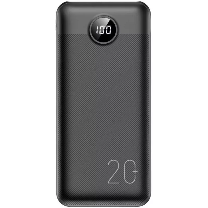 VEGER Power Bank 20000 mAh 20W PD QC 3.0 2x USB-A USB-C Melns