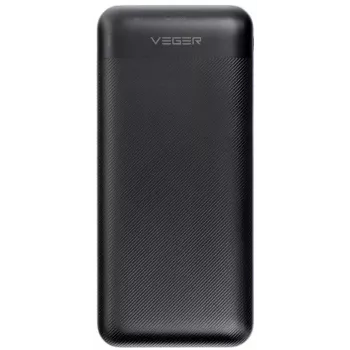 VEGER Power Bank 20000 mAh 20W PD QC 3.0 2x USB-A USB-C Melns
