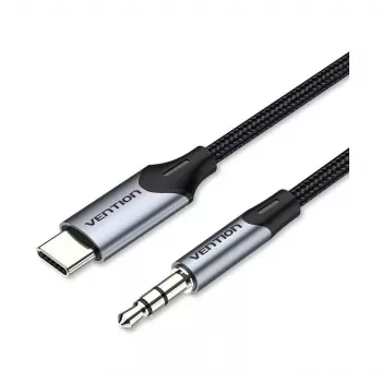 VENTION BGKHF USB-C uz 3,5 mm audio adaptera kabelis, 1 m, melns