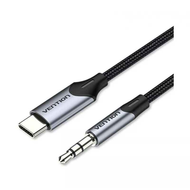VENTION BGKHF USB-C uz 3,5 mm audio adaptera kabelis, 1 m, melns