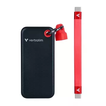 Verbatim 512GB USB-C Pocket SSD, USB 3.2 Gen 2, melns/sarkans 32284