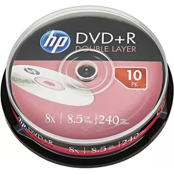 Verbatim DVD+R DL HP 8.5GB 8x divslāņu ierakstāmais disks 10 gab. kastē