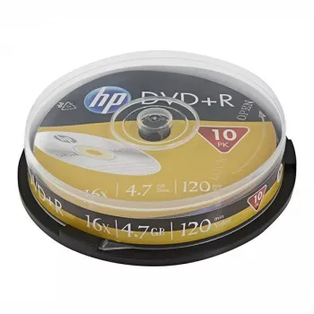 Verbatim HP DVD+R 4,7 GB 16x 10 disku vārpsta - vienreiz ierakstāmi diski datu dublēšanai un video