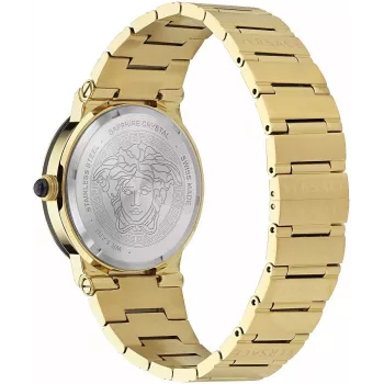 VERSACE V-Chrono Vīriešu Pulkstenis VE7G00323 38mm Melns Ciparnīca Ādas Siksniņa