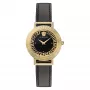 Versace V-Circle sieviešu pulkstenis VE3D00322 36mm Šveices kvarca nerūsējošā tērauda melns ciparnīca ādas siksniņa