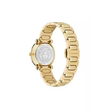 VERSACE V-Motif sieviešu pulkstenis VE6I00523 35mm melns ciparnīca melna āda
